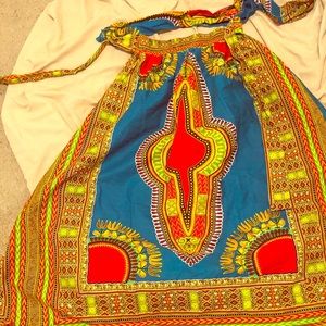African skirt with matching scarf OS